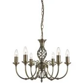 Searchlight Zanzibar 8396-6 bronzen kroonluchter