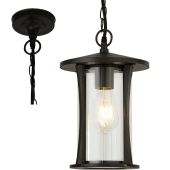 Searchlight Pagoda 8476BK mat zwarte buitenhanglamp