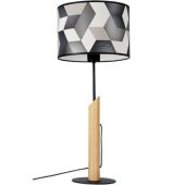 Britop Espacio 862489104 zwart witte tafellamp met eikenhout