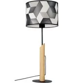 Britop Espacio 862489104 zwart witte tafellamp met eikenhout