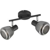 Trio Tarifa 862800232 zwarte spot met verchroomd glas