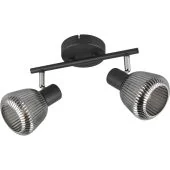 Trio Tarifa 862800232 zwarte spot met verchroomd glas