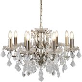 Searchlight Paris 8738-8AB antiek bronzen kroonluchter met kristal