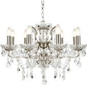 Searchlight Paris 8738-8SS staal kleurige kroonluchter met kristal