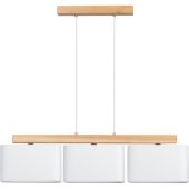 Britop Cadre 875110374 grijze rechthoekige hanglamp met eikenhout