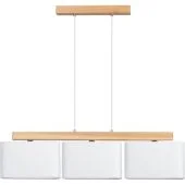 Britop Cadre 875110374 grijze rechthoekige hanglamp met eikenhout