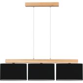 Britop Cadre 875410374 zwarte rechthoekige hanglamp met eikenhout