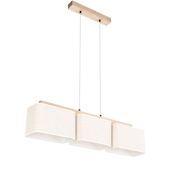 Britop Boho 875910374 eikenhouten hanglamp met linnen kappen