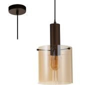 Searchlight Sweden 88910-1MO mokka met amber kleurige hanglamp