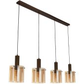 Searchlight Sweden 88910-4MO mokka met amber kleurige hanglamp