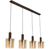 Searchlight Sweden 88910-4MO mokka met amber kleurige hanglamp