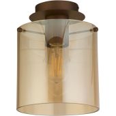 Searchlight Zweden 88911-1MO mokka plafondlamp met amber glas