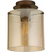 Searchlight Zweden 88911-1MO mokka plafondlamp met amber glas