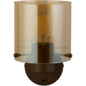Searchlight Zweden 88912-1MO mokka kleurige wandlamp met amber glas