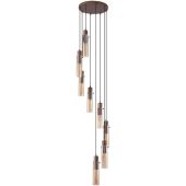 Searchlight Zweden 88920-8MO mokka hanglamp met amber glas
