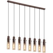 Searchlight Zweden 88921-8MO mokka hanglamp met amber glas