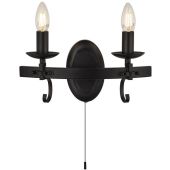 Searchlight Cartwheel 8902-2BK zwarte wandlamp