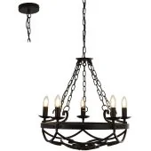 Searchlight Cartwheel 8905-5BK zwarte kroonluchter