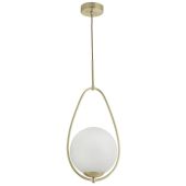 Searchlight Avalon 9171-1GO goud kleurige hanglamp met opaal glas