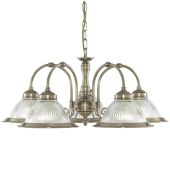 Searchlight American Diner 9345-5 bronskleurige kroonluchter