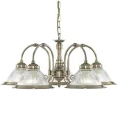 Searchlight American Diner 9345-5 bronskleurige kroonluchter