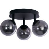 Searchlight Crosby 96913-3BK zwarte spot met drie rookglazen bollen