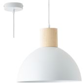 Brilliant Daintree 99709/76 wit met houten hanglamp