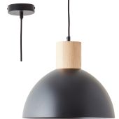 Brilliant Daintree 99709/76 zwart met houten hanglamp