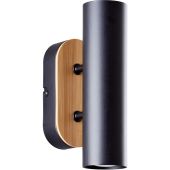 Brilliant Niels 99774/76 zwarte wandlamp met bamboe