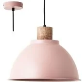 Brilliant Erena 99836/04 roze hanglamp met hout