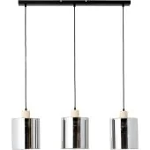 Brilliant Weald 99895/93 zwarte hanglamp met hout en rookglas