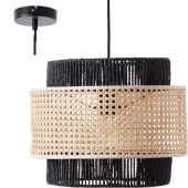Brilliant Arles 99529/06 zwarte hanglamp van rotan