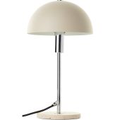 Brilliant Lillian 93095/20 taupe kleurig tafellampje met halfrond metalen kap