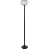 Searchlight Lumina EU10274-1BK zwarte vloerlamp met opaal geribbeld glas