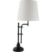 Searchlight Munich EU12082-1BK zwarte tafellamp met linnen kap