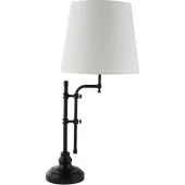Searchlight Munich EU12082-1BK zwarte tafellamp met linnen kap
