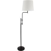 Searchlight Munich EU12083-1BK zwarte vloerlamp met linnen kap