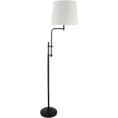 Searchlight Munich EU12083-1BK zwarte vloerlamp met linnen kap