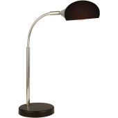 Searchlight Astro EU3086-1BK chromen tafellampje met zwart glas