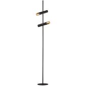 Searchlight Cylinder EU31652-2BK zwart met goudkleurige vloerlamp