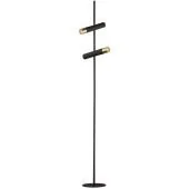 Searchlight Cylinder EU31652-2BK zwart met goudkleurige vloerlamp