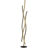 Searchlight Bloom EU32102-1BK zwart met houtkleurige vloerlamp