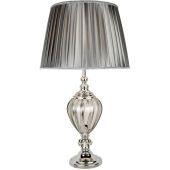 Searchlight Greyson EU3721CL chromen tafellamp met tin grijze kap