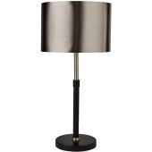 Searchlight Rachel EU3877BK zwarte tafellamp met staal kleurige kap