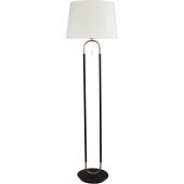Searchlight Jazz EU41432SS zwarte vloerlamp met wit fluwelen kap