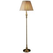 Searchlight Flemish EU5029AB antiek bronzen vloerlamp met grijs textiel