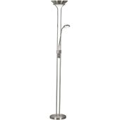 Searchlight Mother EU5430SS staal kleurige uplighter met leeslamp