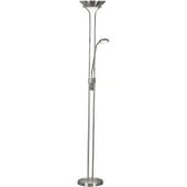Searchlight Mother EU5430SS staal kleurige uplighter met leeslamp