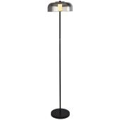 Searchlight Frisbee EU59802-1SM zwarte vloerlamp met rookglas