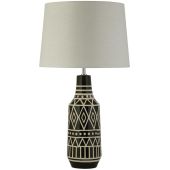 Searchlight Bourne EU60059BK grote zwart witte tafellamp